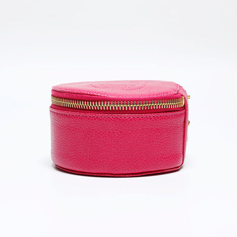 CHANEL No. 3 1994-1996 Caviar COCO Mark Pouch pink WS22038