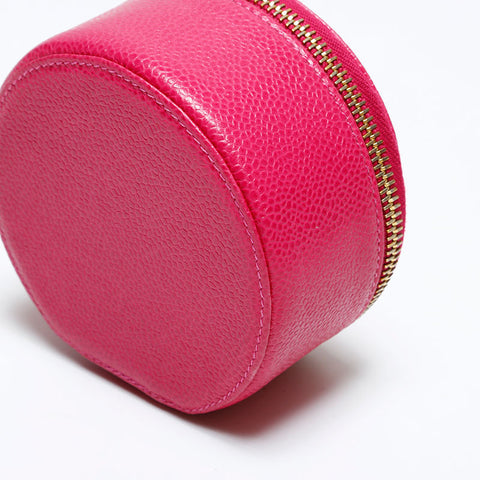 CHANEL No. 3 1994-1996 Caviar COCO Mark Pouch pink WS22038