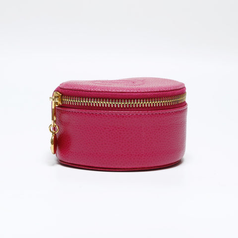 CHANEL No. 3 1994-1996 Caviar COCO Mark Pouch leather pink WS22038