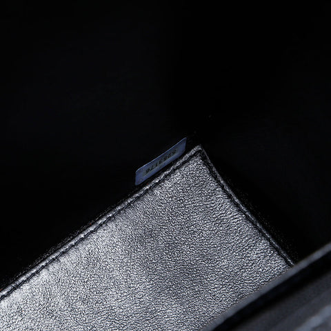 CHANEL 5th series 1997-1999 Caviar Kelly-style wild stitch top handle Handbag black WS22041