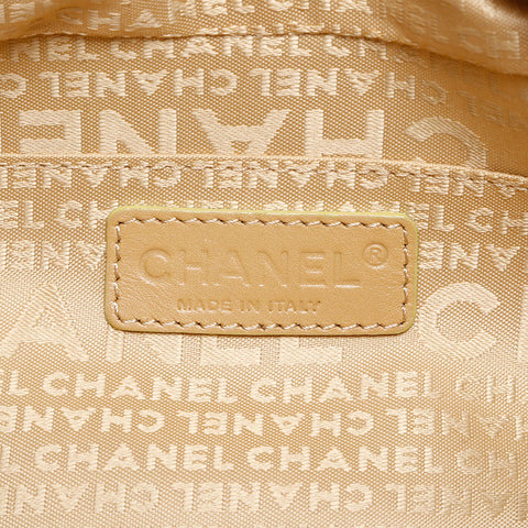 CHANEL No.8 2003-2004 Lambskin Chain Half Moon Shoulder Bag beige WS22042