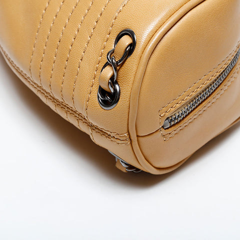 CHANEL No.8 2003-2004 Lambskin Chain Half Moon Shoulder Bag beige WS22042