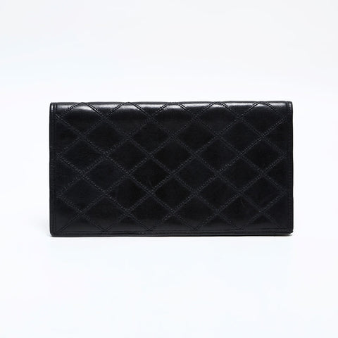 CHANEL No. 2 1991-1994 Bicolor Lambskin Purse black WS22045
