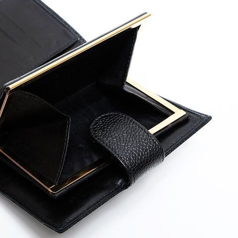 CHANEL Nr. 4 1996-1997 Caviar COCO Mark Bifold Wallet schwarz WS22047