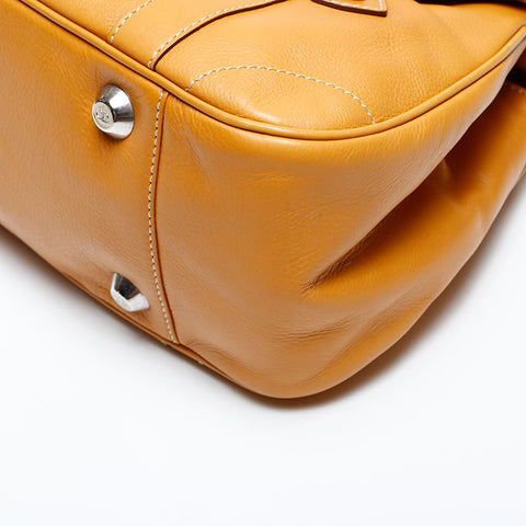 Christian Dior Leather logo plate Shoulder Bag beige WS22052