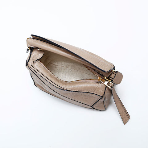 LOEWE Puzzle Leather Nano Mini Shoulder Bag beige WS22055