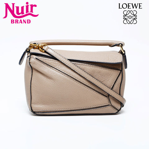 LOEWE Puzzle Leather Nano Mini Shoulder Bag beige WS22055