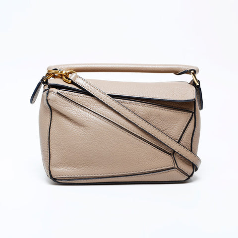 LOEWE Puzzle Leather Nano Mini Shoulder Bag beige WS22055