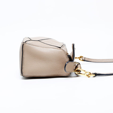 LOEWE Puzzle Leather Nano Mini Shoulder Bag beige WS22055