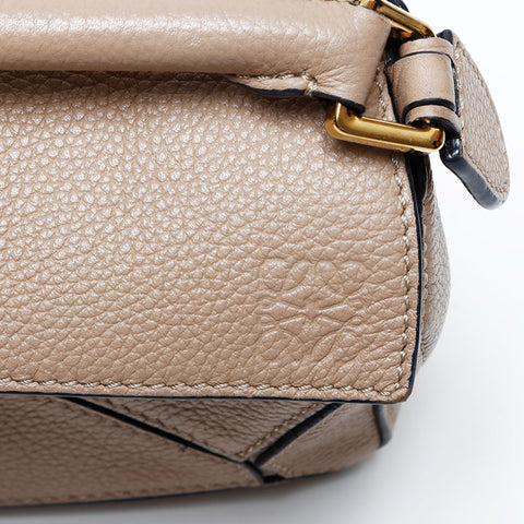 LOEWE Puzzle Leather Nano Mini Shoulder Bag beige WS22055