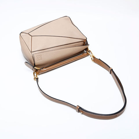 LOEWE Puzzle Leather Small Shoulder Bag beige WS22056