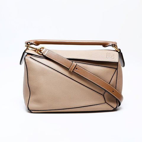 LOEWE Puzzle Leather Small Shoulder Bag beige WS22056
