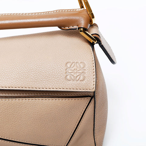 LOEWE Puzzle Leather Small Shoulder Bag beige WS22056