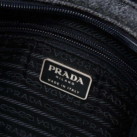PRADA Prada wool sport body bag Shoulder Bag gray WS22057