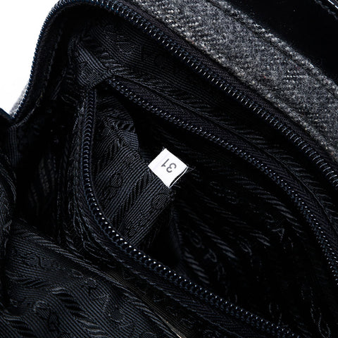 PRADA Prada wool sport body bag Shoulder Bag gray WS22057
