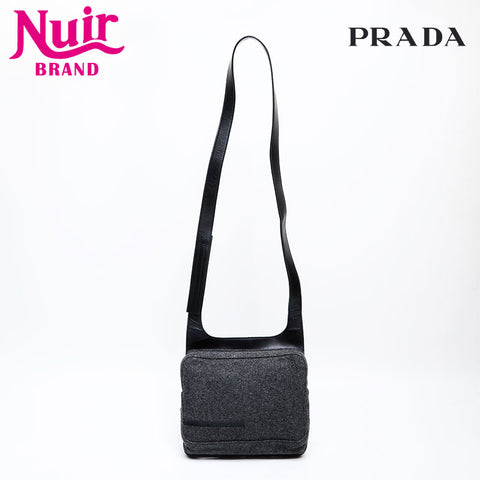 PRADA Prada wool sport body bag Shoulder Bag gray WS22057