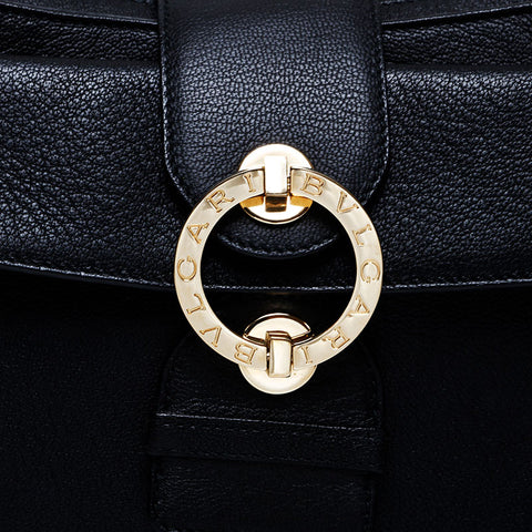 ブルガリ BVLGARI キャンバス ロゴ ワンショルダー ホーボー ショルダーバッグ ブラック WS22058