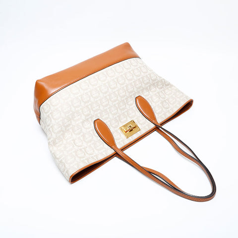 Salvatore Ferragamo Canvas Gancini Tote Bag beige WS22060