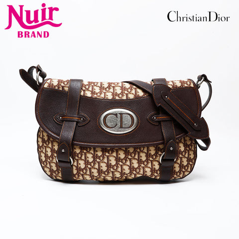 Christian Dior Trotta Canvas Shoulder Bag Brown WS22061