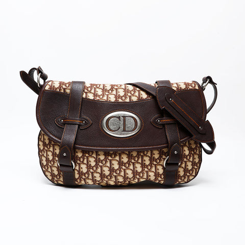 Christian Dior Trotta Canvas Shoulder Bag Brown WS22061