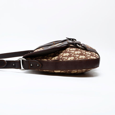 Christian Dior Trotta Canvas Shoulder Bag Brown WS22061