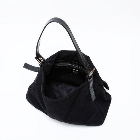 フェンディ FENDI ウール マンマバケット ショルダーバッグ ブラック WS22063