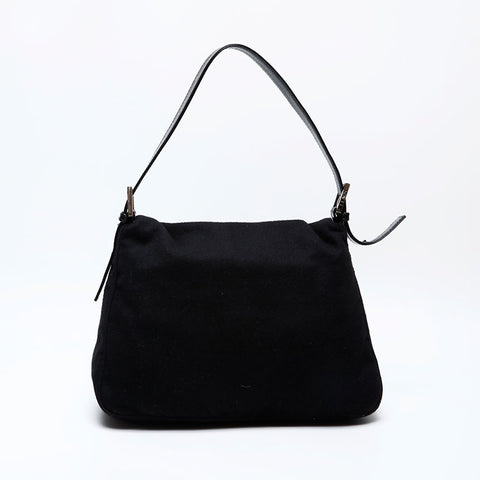 フェンディ FENDI ウール マンマバケット ショルダーバッグ ブラック WS22063