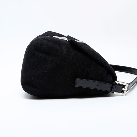 フェンディ FENDI ウール マンマバケット ショルダーバッグ ブラック WS22063