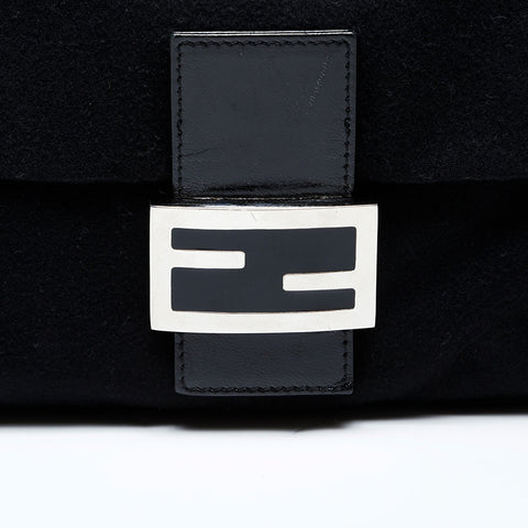 フェンディ FENDI ウール マンマバケット ショルダーバッグ ブラック WS22063