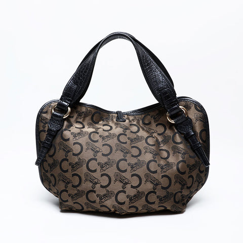 セリーヌ CELINE 馬車金具 Cマカダム ビタースイート ハンドバッグ ブラック WS22064