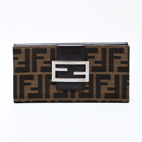 FENDI Zucca Canvas Mamma Purse Brown WS22068