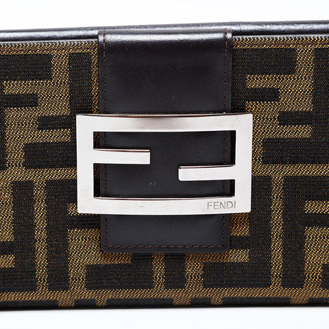FENDI Zucca Canvas Mamma Purse Brown WS22068