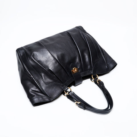 Salvatore Ferragamo Leather Gancini Tote Bag black WS22072