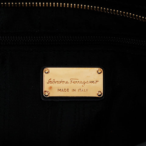 Salvatore Ferragamo Leather Gancini Tote Bag black WS22072