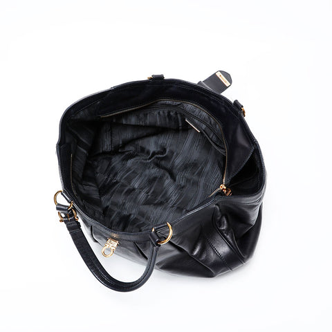 Salvatore Ferragamo Leather Gancini Tote Bag black WS22072