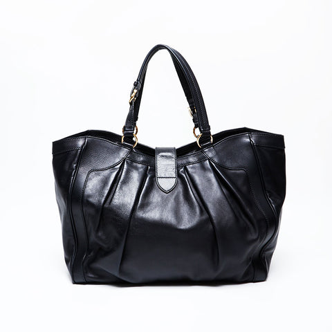 Salvatore Ferragamo Leather Gancini Tote Bag black WS22072