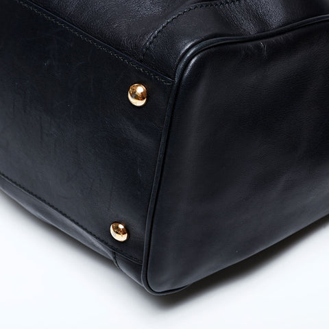 Salvatore Ferragamo Leather Gancini Tote Bag black WS22072