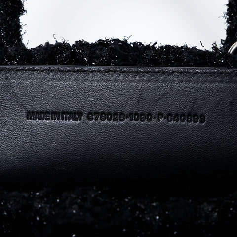 BALENCIAGA Bistro XXS 2way Lame Handbag black WS22075