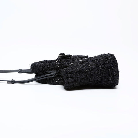 BALENCIAGA Bistro XXS 2way Lame Handbag black WS22075