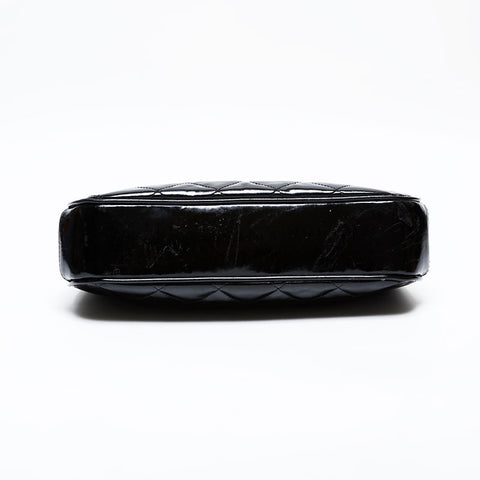 CHANEL No. 4 1996-1997 Patent Leather Coco Mark Vanity Purse Handbag black WS22076