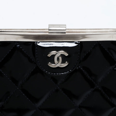 CHANEL No. 4 1996-1997 Patent Leather Coco Mark Vanity Purse Handbag black WS22076
