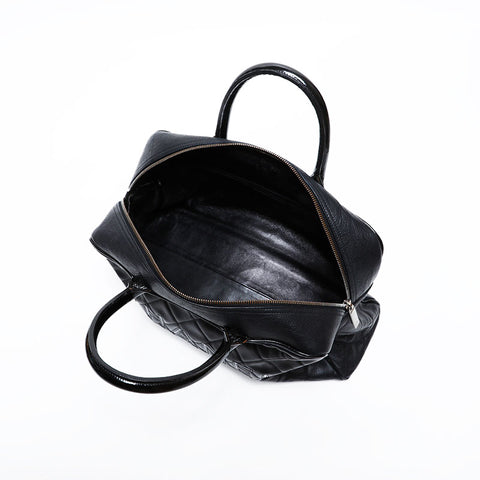 CHANEL No. 6 2000-2002 Caviar Bowling Bag Boston bag black WS22077