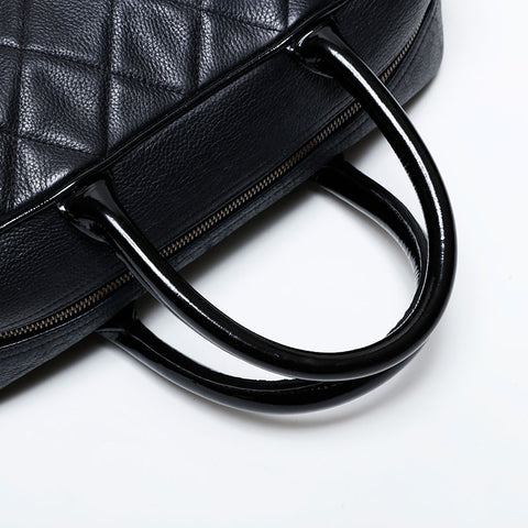 CHANEL No. 6 2000-2002 Caviar Bowling Bag Boston bag black WS22077