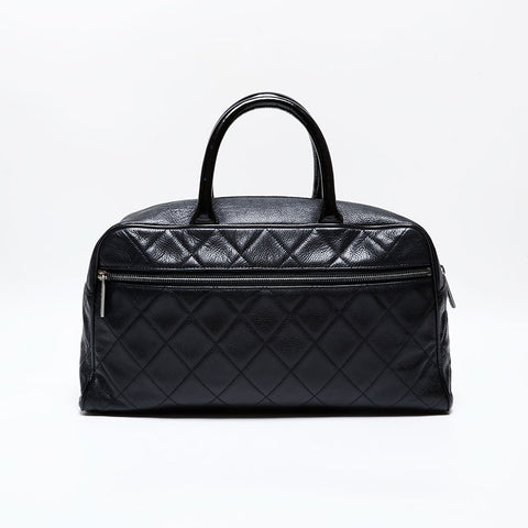 CHANEL No. 6 2000-2002 Caviar Bowling Bag Boston bag black WS22077