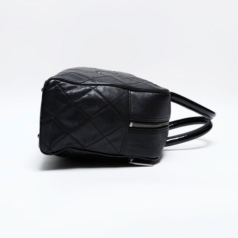 CHANEL No. 6 2000-2002 Caviar Bowling Bag Boston bag black WS22077