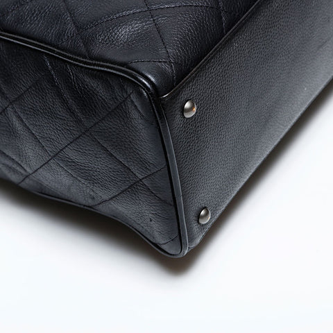 CHANEL No. 6 2000-2002 Caviar Bowling Bag Boston bag black WS22077