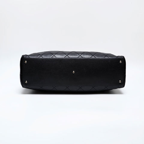 CHANEL No. 6 2000-2002 Caviar Bowling Bag Boston bag black WS22077