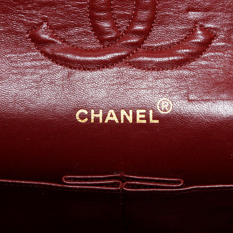 CHANEL No. 2 1991-1994 Lambskin Matelasse 9.8" Double Flap Shoulder Bag black WS22078