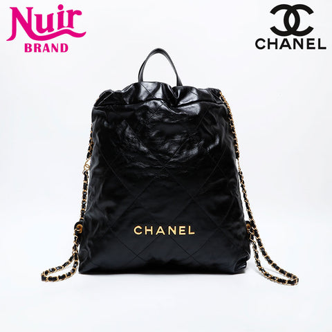 CHANEL 22 Chain Leather Backpack Â· Daypack black WS22079