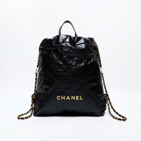 CHANEL 22 Chain Leather Backpack Â· Daypack black WS22079